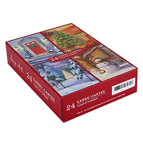 Product Cover Image Arts Boxed Christmas Cards Assortment, Home for The Holidays (4 Designs, 24 Cards with Envelopes)