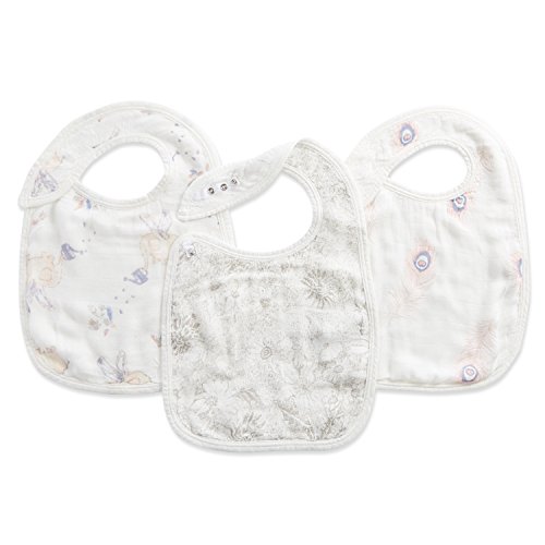 Product Cover aden + anais Silky Soft Snap Bib, 100% Viscose Bamboo Muslin, Soft Absorbent 3 Layers, Adjustable, 9