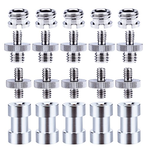 Product Cover Sunmns 1/4 Inch and 3/8 Inch Converter Threaded Screws Adapter Mount Set for Camera/Tripod/Monopod/Ballhead, 21 Pieces