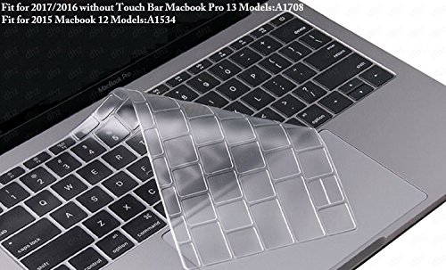 Product Cover DHZ Ultra Thin Transparent Keyboard Cover Skin for 2017/2016 Released Without Touch Bar MacBook Pro 13