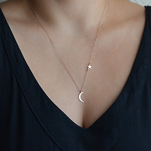 Product Cover JIEPING Simple Metal Moon Star Choker Necklace Women's Gold Silver Plated Chain
