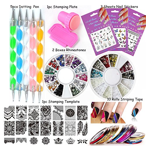 Product Cover LoveOurHome Nail Art Tools Equipment Nail Stamping Templates Plate Rhinestones Decorations Dotting Pen Sticker Decal Manicure Kits