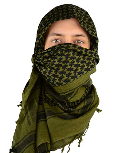 Product Cover Mato & Hash Military Shemagh Tactical 100% Cotton Scarf Head Wrap - Olive Drab CA2100-3