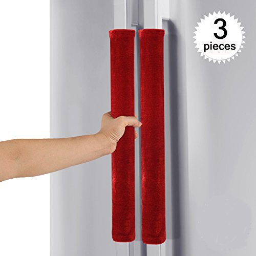 Product Cover Comforfeel Refrigerator Door Kitchen Appliance Handle Covers, Keep Your Kitchen Appliance Handle Clean (Red)