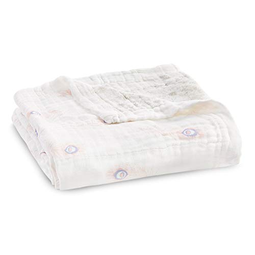 Product Cover aden + anais Silky Soft Dream Blanket | 100% Viscose Bamboo Muslin Baby Blankets for Girls & Boys | Ideal Newborn Nursery & Crib Blanket | Unisex Toddler & Infant Boutique Bedding, Dainty Plume