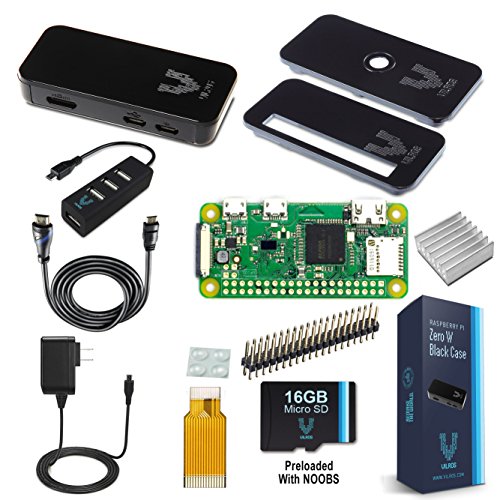 Product Cover Raspberry Pi Zero W Complete Starter Kit--Premium Black Case Edition--Includes Pi Zero W and 7 Essential Accessories