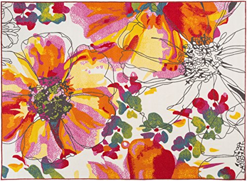 Product Cover Modern Bright Flowers Non-Slip (Non-Skid) Area Rug 20