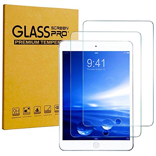Product Cover [2 Pack] KIQ iPad 9.7 2017 5th Gen Tempered Glass Screen Protector, 9H Hard Tough 0.30mm Bubble-Free Anti-Scratch Self-Adhere Easy-to-Install Clear Invisible for Apple iPad 9.7 2017 (5th Generation)
