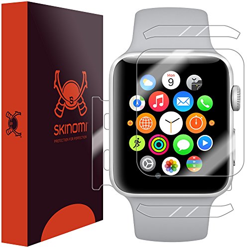 Product Cover Skinomi Full Body Skin Protector Compatible with Apple Watch Series 3 (38mm)(Apple Watch Nike+ S3)(Screen Protector + Back Cover) TechSkin Full Coverage Clear HD Film