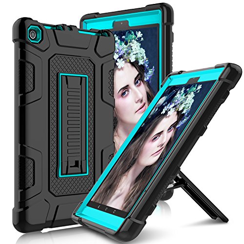 Product Cover Kindle Fire 8 2018 Case, Fire HD 8 2017 Case with Stand, Elegant Choise Heavy Duty Shockproof Armor Full Body Rugged Protective Case Cover for Amazon Kindle Fire 8 2017(Blue)