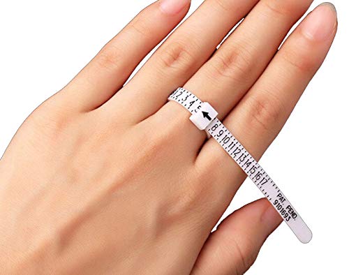 Product Cover Finger US Ring Sizer Gauge (1-17 USA Sizes) for Women, Men & Kids / Measure Your Ring Size @ Home