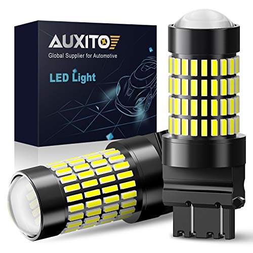 Product Cover 3157 LED Reverse Light Bulbs, AUXITO 1400 Lumens 4014 102-SMD 3056 3156 3057 4157 LED Bulbs with Projector for Backup Reverse Lights Tail Brake Signal Lights, 6000K Xenon White