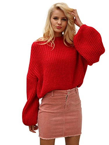 Product Cover Simplee Women's Casual Long Sleeve Loose Pullover Knit Sweater Jumper Top