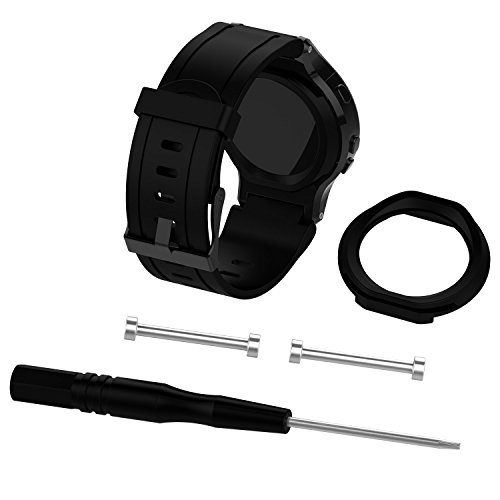 Product Cover ZSZCXD Band for Garmin Forerunner 225 Watch, Silicone Wristband Replacement Watch Band for Garmin Forerunner 225 (Black)