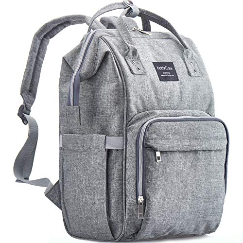 Product Cover Diaper Bag Backpack, KiddyCare Multi-Function Baby Bag, Maternity Nappy Bags for Travel, Large Capacity, Waterproof, Durable and Stylish for mom & dad, Gray