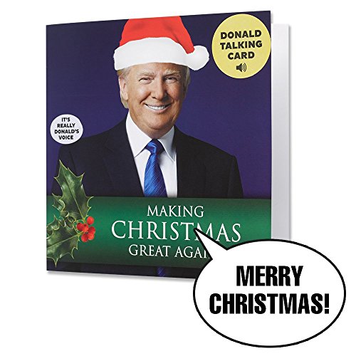 Product Cover Talking Trump Christmas Card - Wishes You A Merry Christmas In Donald Trump's REAL Voice - Surprise Someone With A Personal Holiday Greeting From The President Of The United States - Includes Envelope