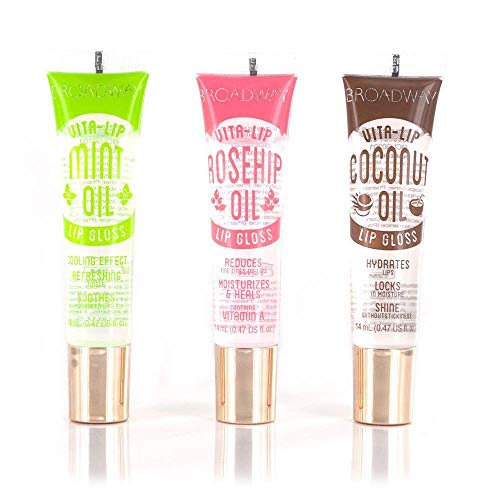 Product Cover Broadway Vita-Lip Clear Lip Gloss 0.47oz/14ml (3PCS - Mint & Coconut & Rosehip Oil)