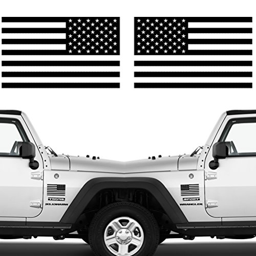 Product Cover CREATRILL Die Cut Subdued Matte Black American Flag Sticker 3