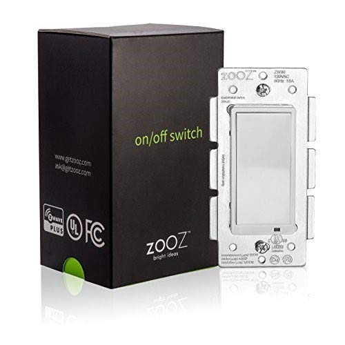 Product Cover Zooz Z-Wave Plus On Off Wall Switch ZEN21 (White) VER. 2.0, Works with Existing Regular 3-Way Switch
