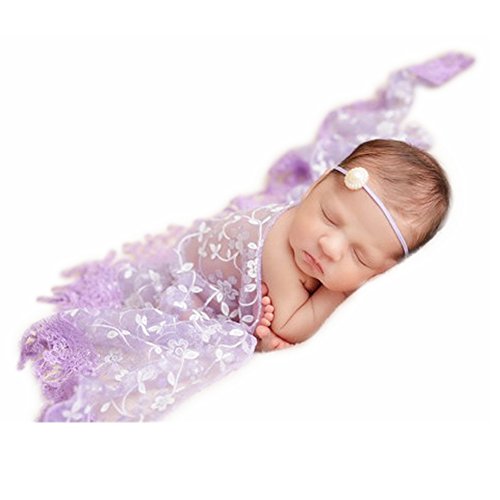 Product Cover Newborn Boy Girl Photography Props Newborn Wraps Baby Photo Shoot Outfits Wrap Lace Yarn Cloth Blanket
