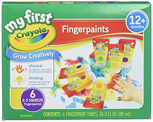Product Cover Crayola; My First Fingerpaint Kit; Art Tools; 6 Different Colored Tubes of Paint; Washable