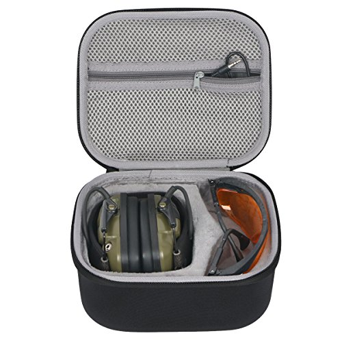 Product Cover co2crea Hard Travel Case for Howard Leight Impact Sport OD Electric Earmuff and Genesis Sharp-Shooter Safety Eyewear Glasses