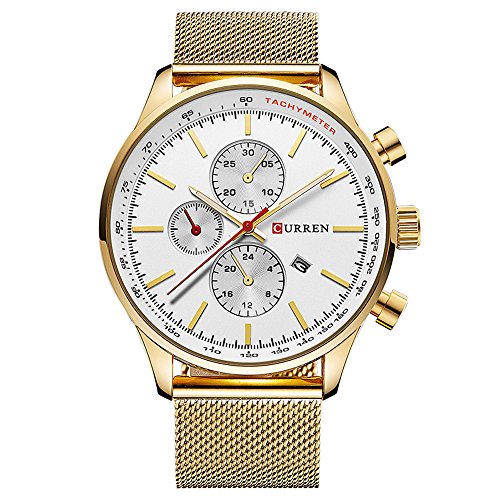 Product Cover CURREN Watches Mens Brand Stainless Steel Quartz Watch Men Casual Waterproof Clock Men Sport Wristwatch