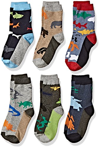 Product Cover Jefferies Socks Boys' Little Fun Assorted Animals Pattern Cotton Crew Socks 6 Pair Pack