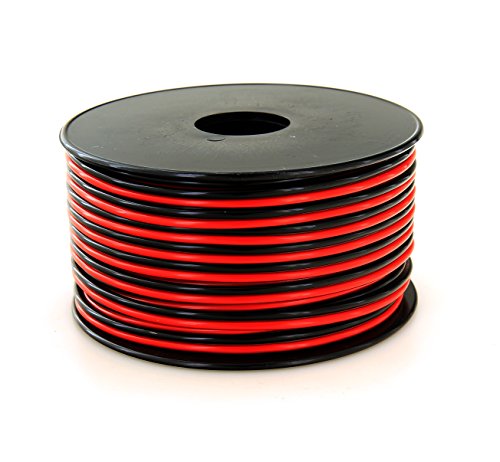 Product Cover GS Power 16 AWG (American Wire Gauge) Pure Copper Stranded Flexible 100 feet Red & 100 ft Black Dual Conductor Bonded Zip Cord Cable for Car Amplifier Automotive Trailer Harness Wiring