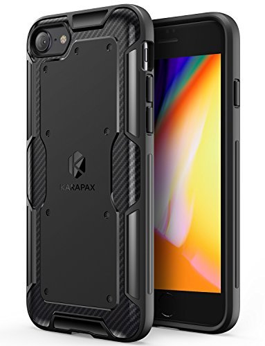 Product Cover Anker iPhone 8 Case, iPhone 7 Case, KARAPAX Shield Case Soft TPU with Carbon Texture and Good Grip [Support Wireless Charging] [Slim Fit] for Apple 4.7 in iPhone 8 (2017) / iPhone 7(2016) - Black