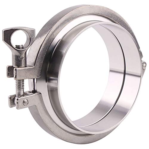 Product Cover DERNORD Stainless Steel Tri-clamp (Tri-Clover Clamp) + 2 Pcs SUS304 Sanitary Pipe Weld Ferrule + Viton Gasket (4 Inch)