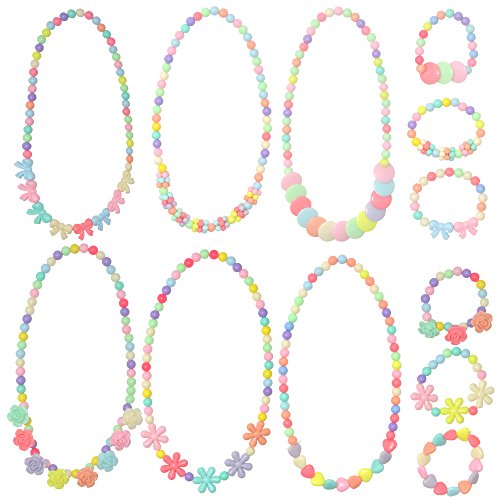 Product Cover Yushulin 6 Sets Princess Necklace Little Girl Necklace, Girls Jewelry Toddler Costome Jewelry for Kids
