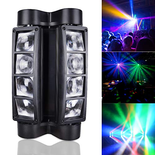 Product Cover Betopper Mini Spider Moving Head Stage Light LED DJ Lighting RGBW, 8 x 3W DMX 512 Dual Sweeper Pulse Strobe Effect Lights for Restaurant,Live,Club,Concert etc.
