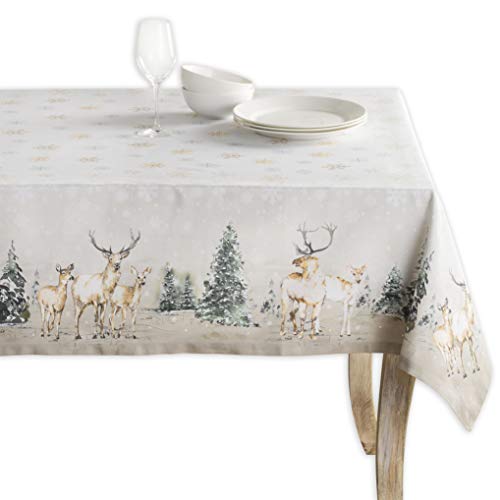 Product Cover Maison d' Hermine Deer in The Woods 100% Cotton Tablecloth 60 Inch by 60 Inch.