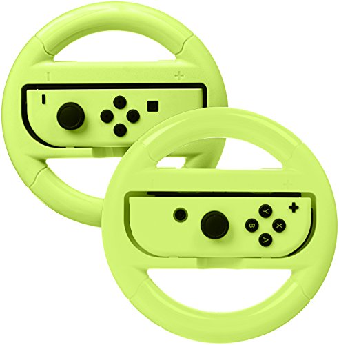 Product Cover AmazonBasics Steering Wheel Controller for Nintendo Switch - Pack of 2, Neon Yellow