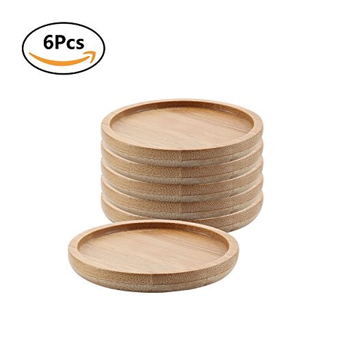 Product Cover T4U 2.5 inch Bamboo Round Small Size Bamboo Tray Set of 6