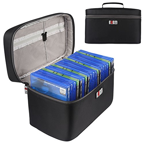 Product Cover BUBM Portable Carrying Case Compatible with PS4/ PS4 PRO, Fit Xbox One Game Disc Storage Bag Travel Case(Hold Up to 20 Discs)-Black