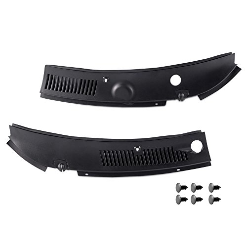 Product Cover 2Pcs Windshield Wiper Cowl Vent Grille Panel Hood For 1999-2004 Ford Mustang Direct Aftermarket Replacement OEM FO1270102&3R3Z6302228AAA