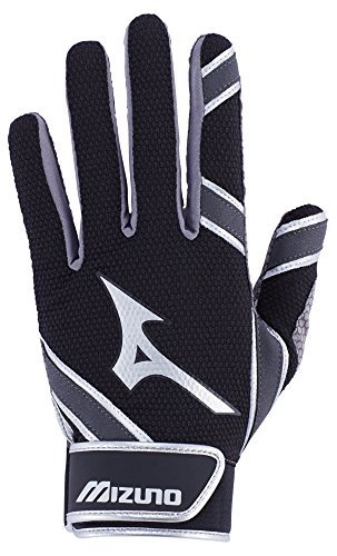 Product Cover Mizuno MVP Youth Kid's Baseball Batting Gloves, X-Small, Black