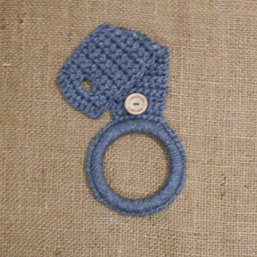 Product Cover Grey Crochet Hanging Dish Towel Holder, Kitchen Decor