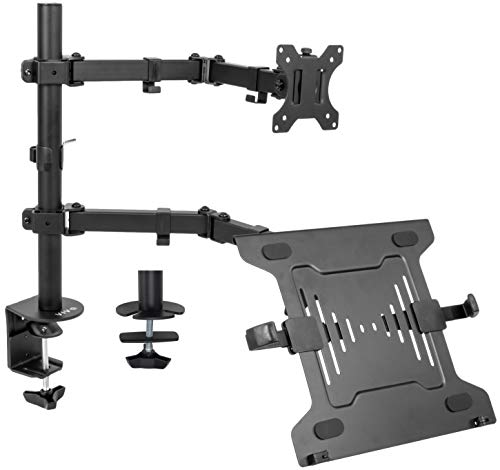 Product Cover VIVO Full Motion Monitor and Laptop Desk Mount Articulating Double Center Arm Joint VESA Stand | Fits up to 32 inch Screen (STAND-V102C)