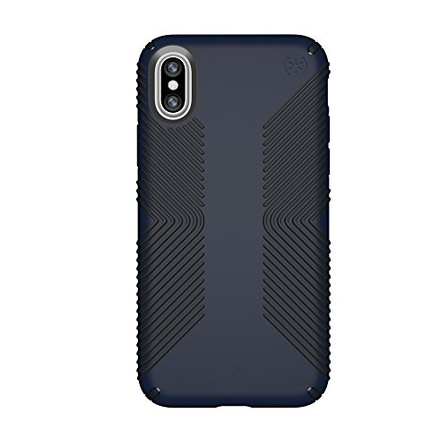 Product Cover Speck iPhone X / XS  Presidio Grip Case, 10-Foot Drop Protected iPhone Case with Scratch-Resistant Finish and Protective No-Slip Grip, Eclipse Blue/Carbon Black