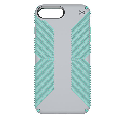 Product Cover Speck Products Presidio Grip Case for iPhone 8 Plus (Also fits 7 Plus and 6S Plus/6 Plus), Dolphin Grey/Aloe Green