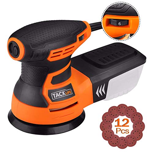 Product Cover TACKLIFE Orbital Sander, 3.0A 5-Inch Random Orbit Sander with 12Pcs Sandpapers, 6 Variable Speed 13000RPM Electric Sander Machine, High Performance Dust Collection System, Ideal for DIY - PRS01A