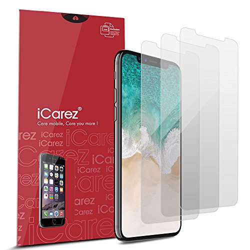 Product Cover iCarez [HD Anti Glare Matte Screen Protector for Apple iPhone 11 Pro iPhone X/Xs 5.8-Inch [3 Pack ] Premium No Bubble Easy to Apply with Hinge Installation