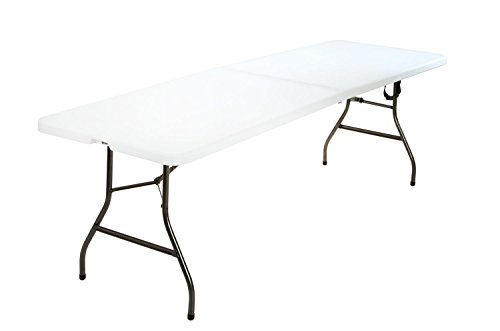 Product Cover COSCO Deluxe 8 foot x 30 inch Fold-in-Half Blow Molded Folding Table, White