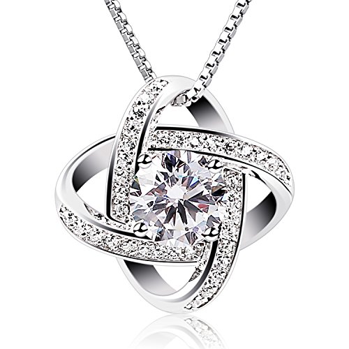 Product Cover B.Catcher Silver Necklace Womens 925 Silver Cubic Zirconia Pendant Gemini Necklace