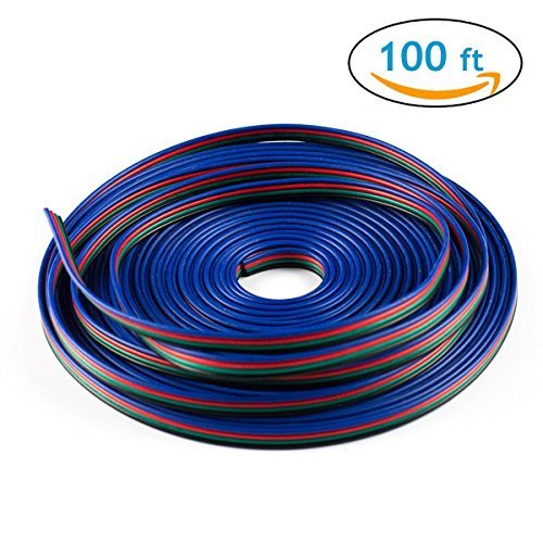 Product Cover iCreating 100ft 4 Pin RGB Extension Cable Wire Cord for 5050 3528 Color Changing Flexible LED Strip Light