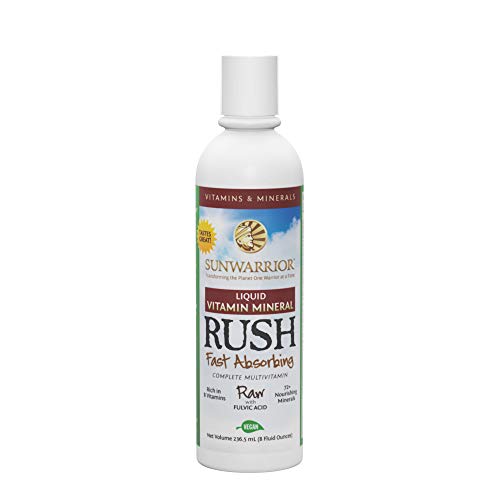 Product Cover Sunwarrior - Liquid Vitamin Mineral Rush, Fast Absorbing Raw Vegan Phytonutrients with B Vitamins, 24 Servings (8 fl oz)