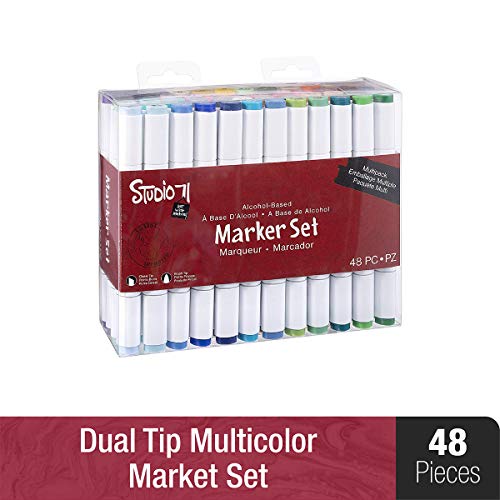 Product Cover Darice Studio 71, Dual Tip, 48 Pieces Alcohol-Based Marker Set, Multicolor